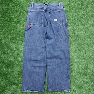 Tommy Jeans Carpenter Jeans Mens 33x32 Blue Denim Relaxed Fit Utility Work Pants